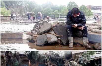 კახი კალაძის ფოტოები სტიქიის ზონიდან უცხოურ საიტებზე