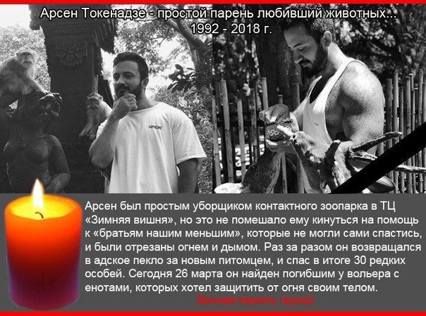 კემეროვის ტრაგედიის კიდევ ერთი ქართველი გმირი, რომელმაც ცეცხლმოკიდებული შენობიდან ცხოველები გადაარჩინა, თავად კი გარდაიცვალა